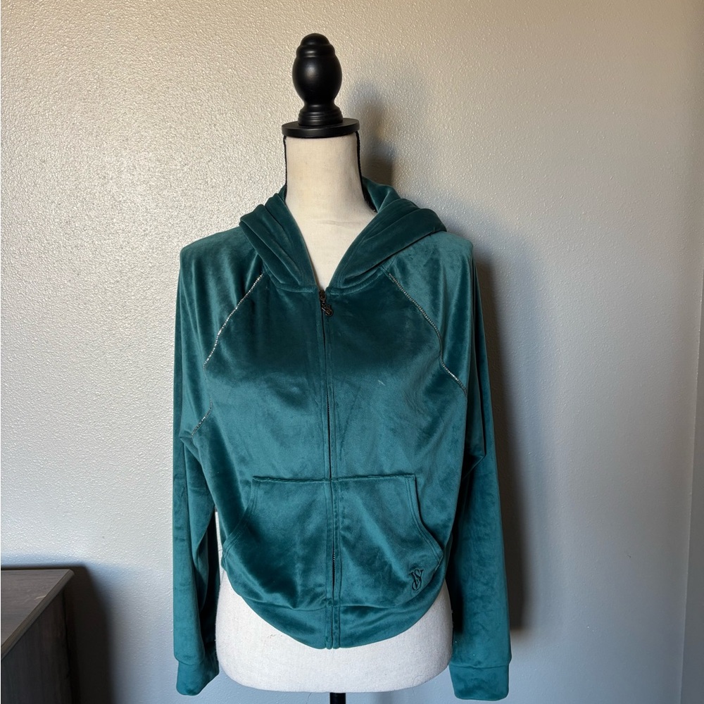 Victoria's Secret On Point Teal Velour Hoodie set small